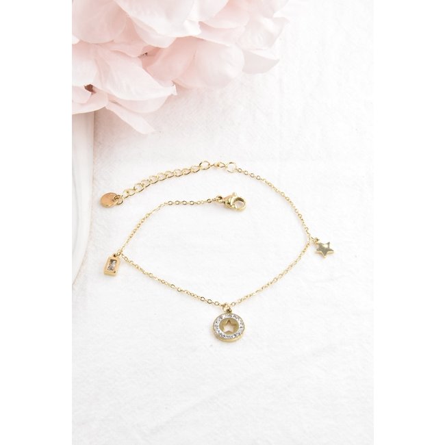 Edelstahl-Charm-Armband Gold