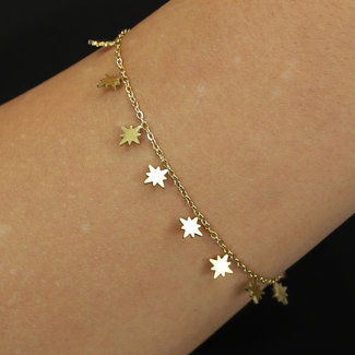 BF2023 Minimalistisches Charms-Armband mit Sternen Gold