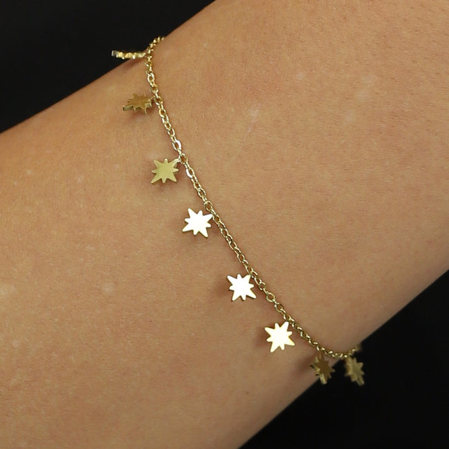 Minimalistisches Charms-Armband mit Sternen Gold