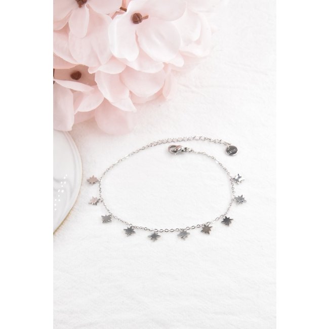 Minimalistisches Bettelarmband mit Sternen Silber