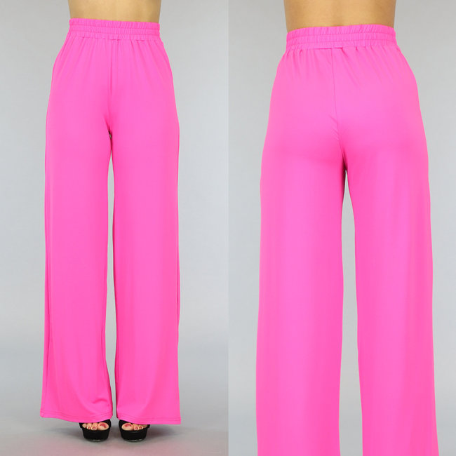 BF2023 Fuchsia Palazzo-Hose mit weiten Beinen