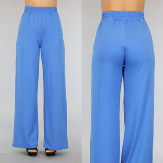 BF2023 Blaue Palazzo-Hose mit weiten Beinen