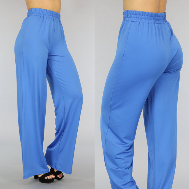 Blaue Palazzo-Hose mit weiten Beinen