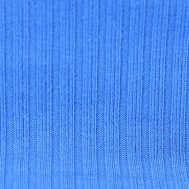 Blaues Rippen-Crop-Top mit Spitzendetail