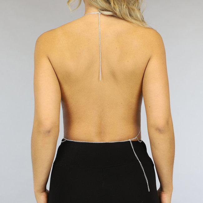 Silberne Augen-Bodychain