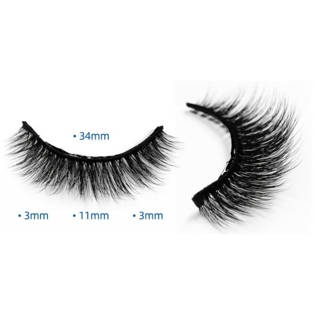 5x Natürliche selbstklebende Wimpern Set 34mm