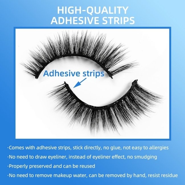 5x Natürliche selbstklebende Wimpern Set 34mm