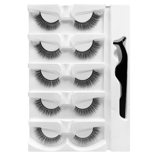 5x Volumen-Klebe-Wimpern-Set 33 mm