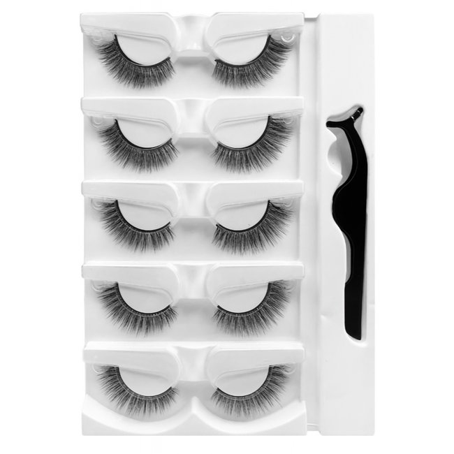 5x Volumen-Klebe-Wimpern-Set 33 mm