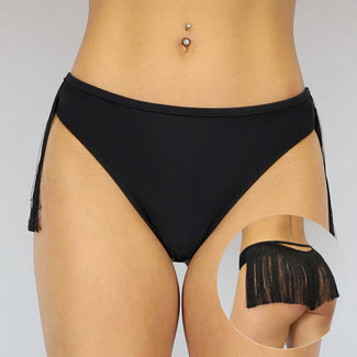 SALE80 Schwarzes Bikini-Unterteil mit Ausschnitt