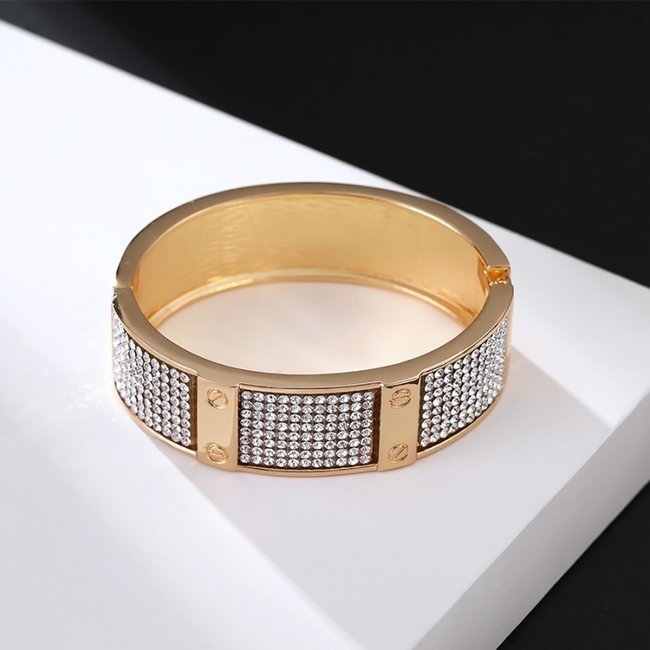 Luxuriöses Glitzerarmband Gold mit Strass