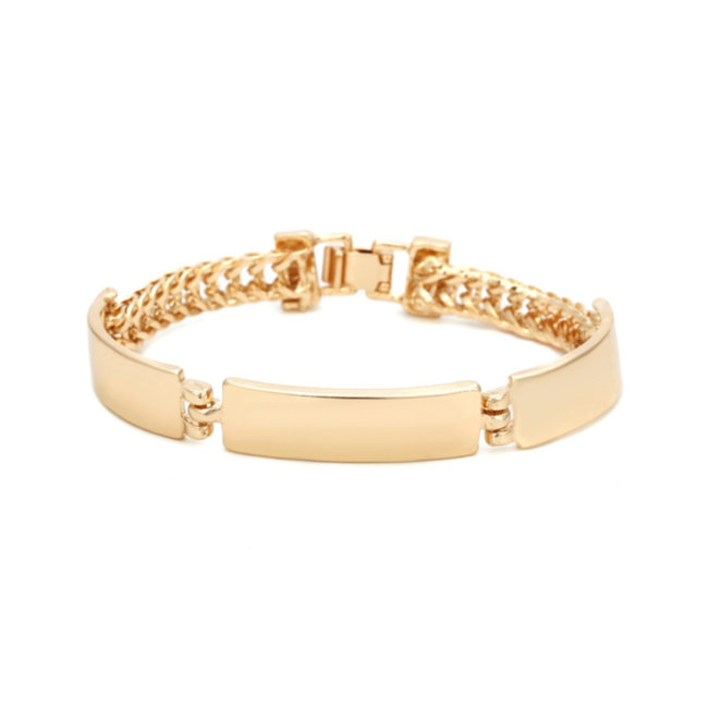 Luxuriöses goldfarbenes Armband mit Plättchen und Schlangenhautgliederung