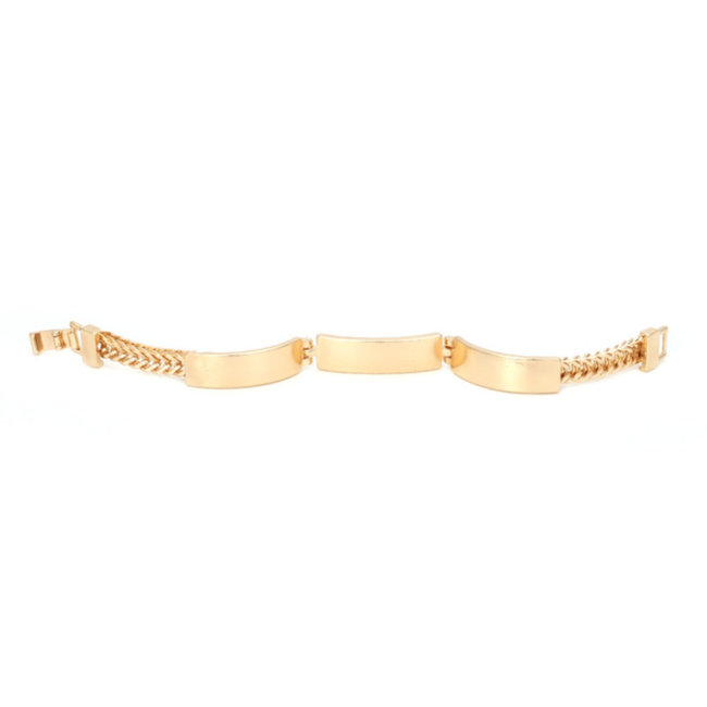 Luxuriöses goldfarbenes Armband mit Plättchen und Schlangenhautgliederung