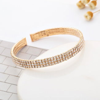 SALE80 Glam-Armband in C-Form Gold & Silber