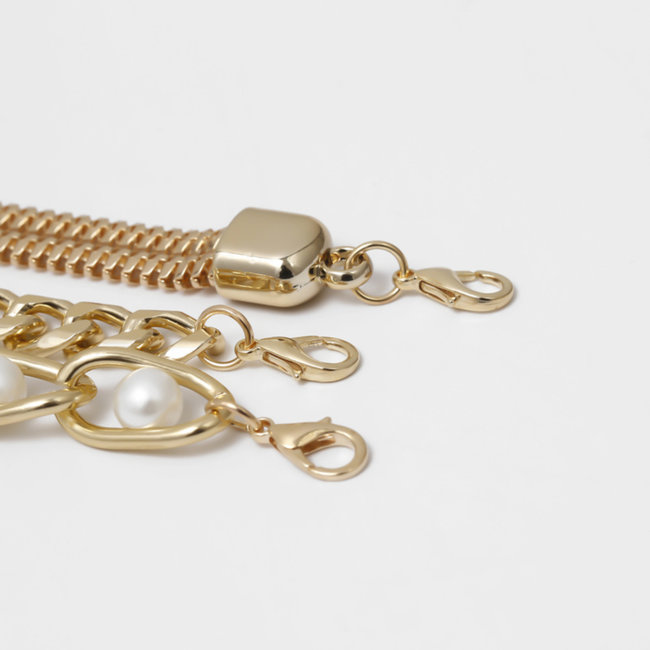 Gliederarmband mit Perlen Gold