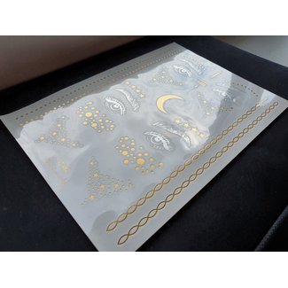 Temporäres Gesicht Tattoo Gold/Silber