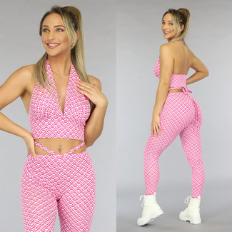 Rosa Retro Halter Crop Top