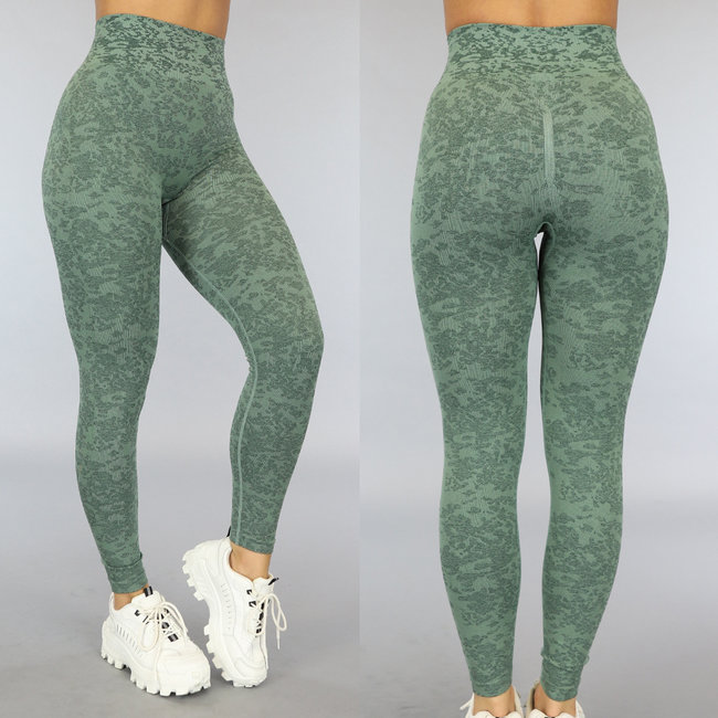 Grün gemischte Squat Proof Sport Leggings