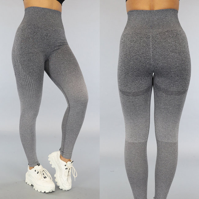 Graue Ombre Stretch-Sport-Leggings