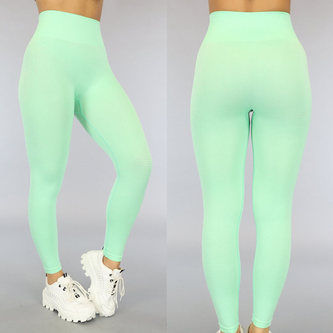 Mintfarbene Stretch-Sport-Leggings mit hoher Taille