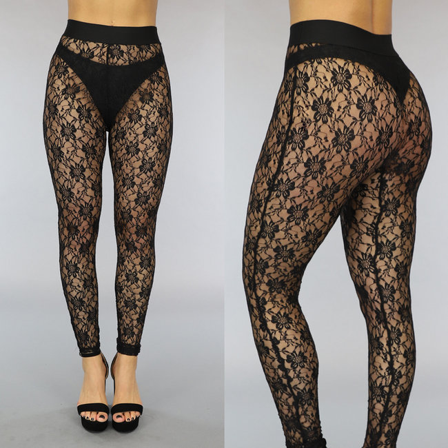 Leggings mit hoher Taille und floralem Muster