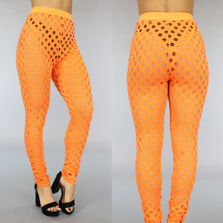 BF2023 Orangefarbene Cover Up-Hose mit Löchern