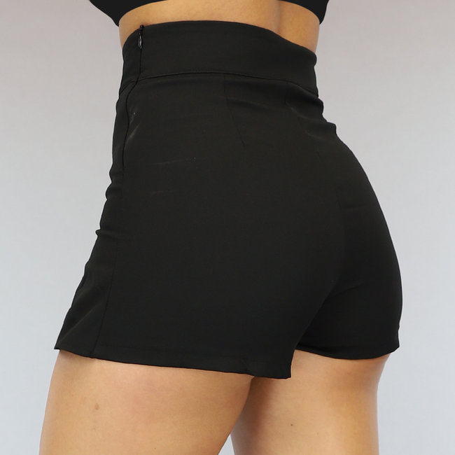 Schwarzer Fitted Skort mit Schlitz