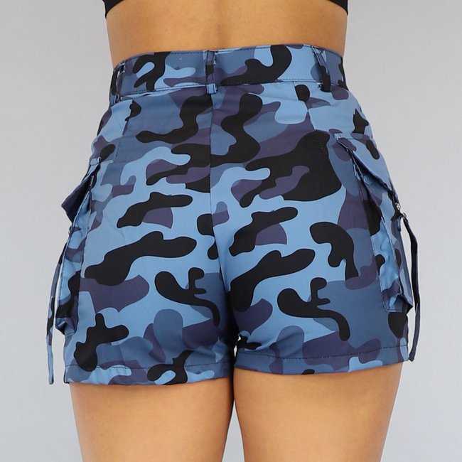 Blaue Camouflage Cargo Short