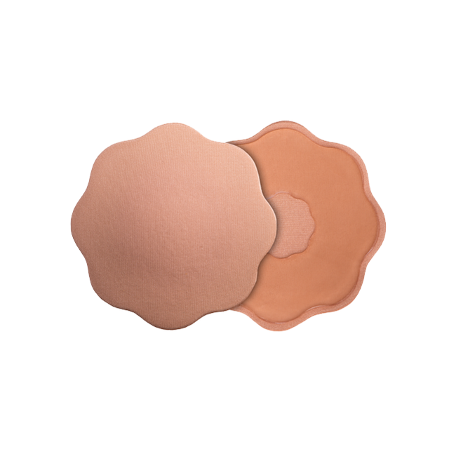 Selbstklebende Nippelabdeckungen aus Stoff Beige