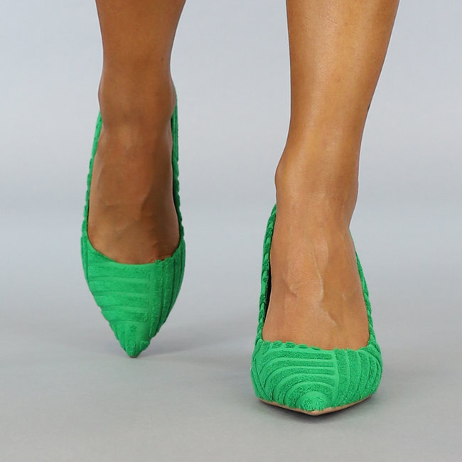 Grüne spitze Stiletto Heels