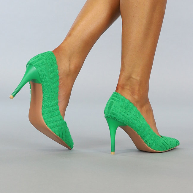 Grüne spitze Stiletto Heels