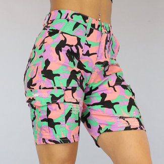 BF2023 Cargo Camouflage Short Rosa/Grün