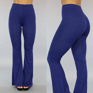 BF2023 Ausgestellte Zickzack-Leggings Blau