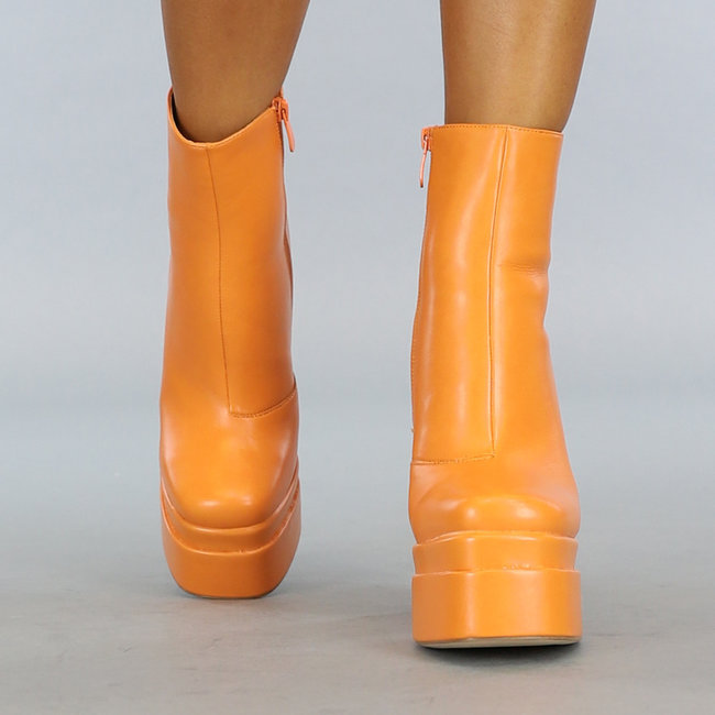 Orange Retro Ultra Plateau-Stiefel