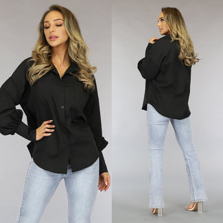 Schwarze Basic-Bluse