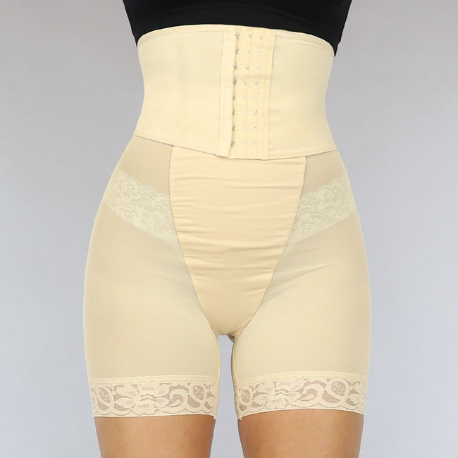 Beige Shaping Booty Lifter mit Spitzendetail