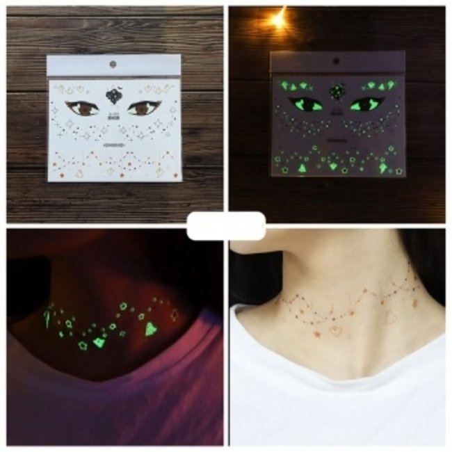 Halloween Glow In The Dark Temporäre Tattoo Set