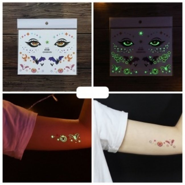 Halloween Glow In The Dark Temporäre Tattoo Set