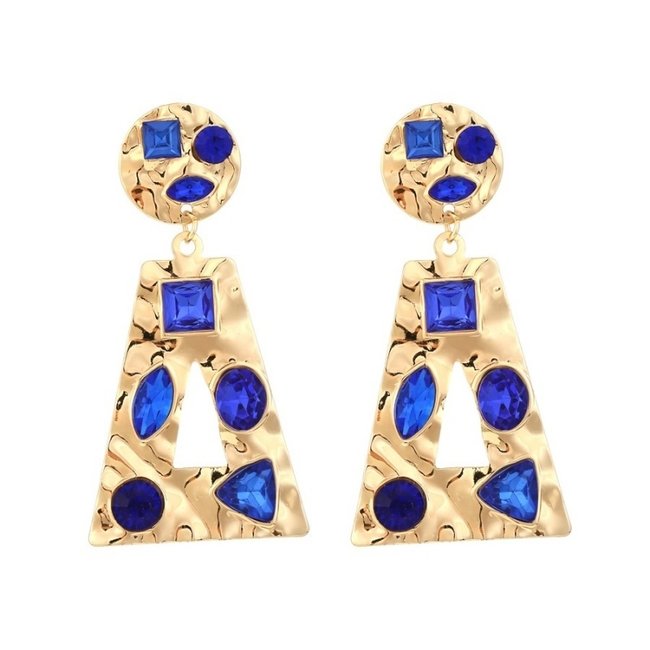 Blaue Strass-Retro-Ohrringe