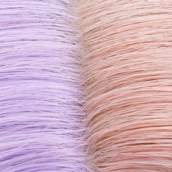 Rosa/violette Split Dye Perücke mit Locken