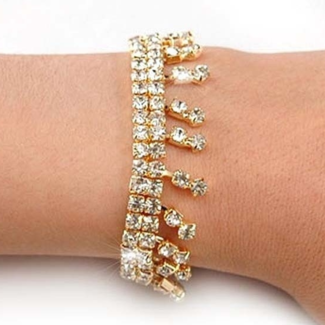 BF2023 Goldfarbenes Strass-Armband