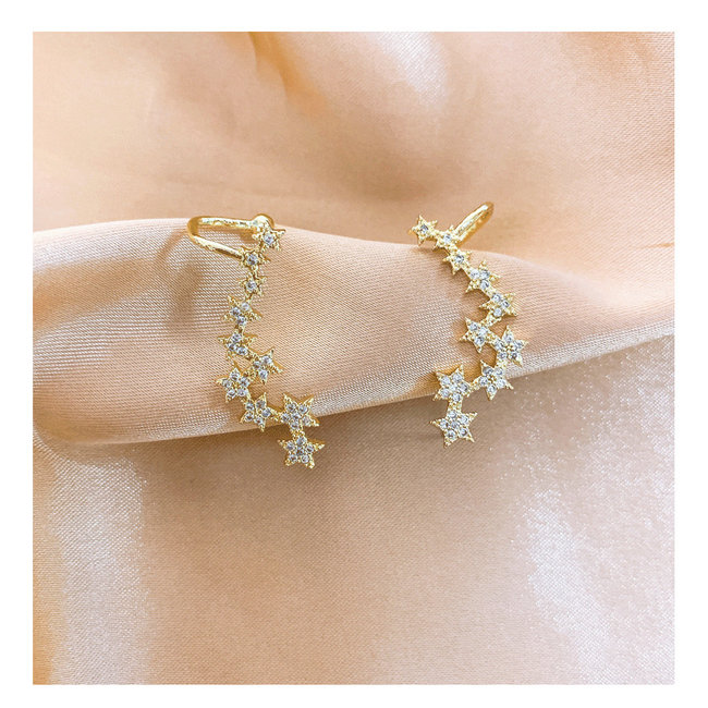Goldene Sterne Ohrringe mit Steinen
