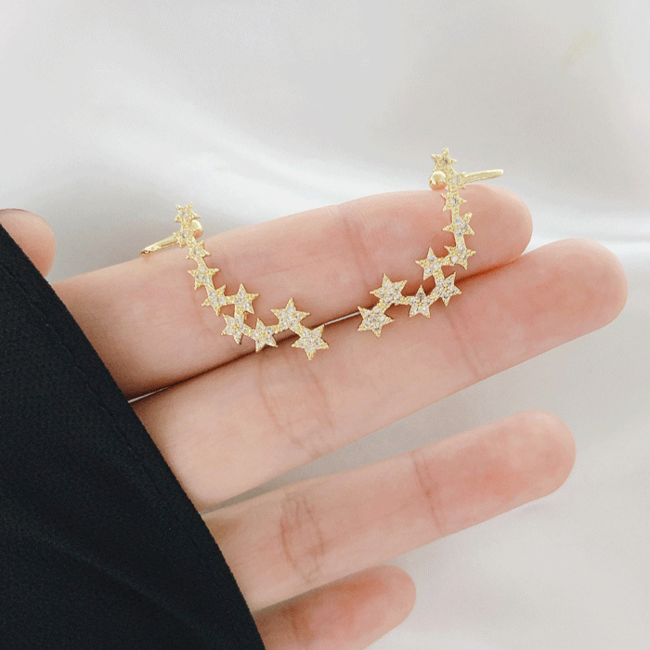 Goldene Sterne Ohrringe mit Steinen