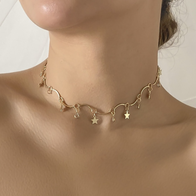 Goldene Sterne Halsband mit Schleifen