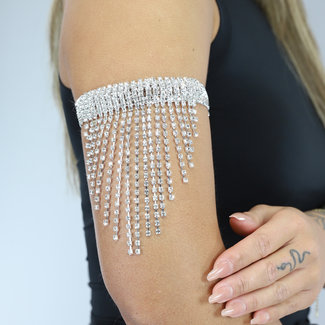 Silberner Wasserfall-Armschmuck mit Strass