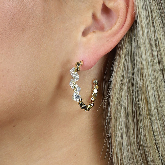 Edelstahl-Ohrringe mit Steinen