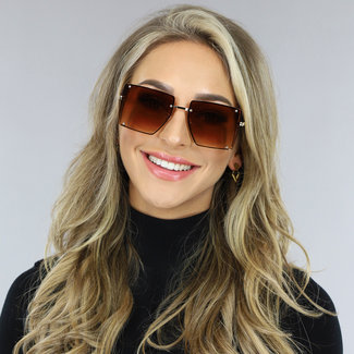 Große braune Statement-Sonnenbrille