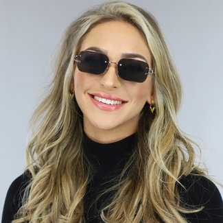 Schwarze Diamantschliff-Sonnenbrille
