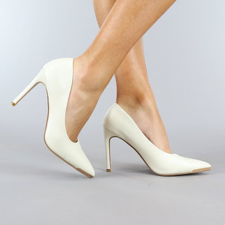 BF2023 Beige Pumps in Lederoptik