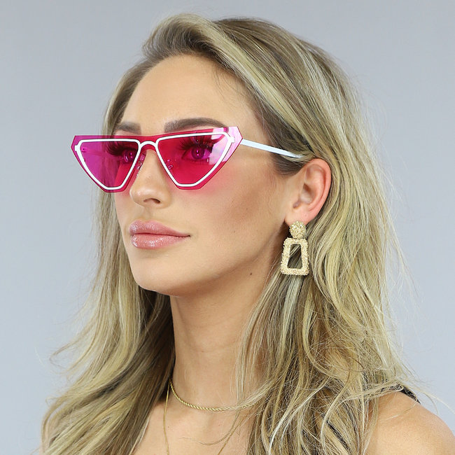 Festivalbrille mit rosa Cateye-Brille